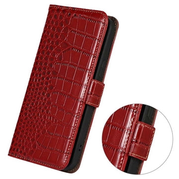 Nokia G42 Crocodile Series Læderpung med RFID - Rød