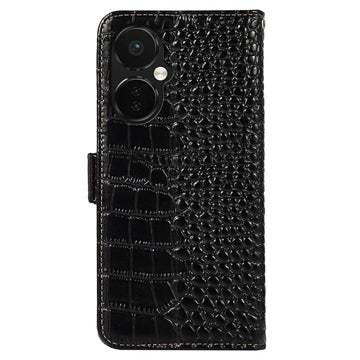 Crocodile Series OnePlus Nord CE 3 Lite/N30 Læderpung med RFID - Sort