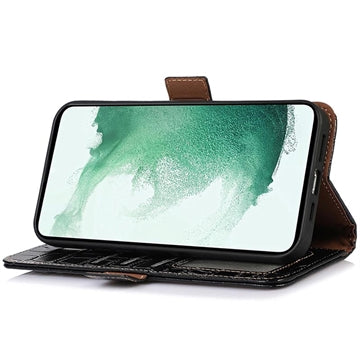 Crocodile Series Sony Xperia 5 IV Læderpung med RFID - Sort