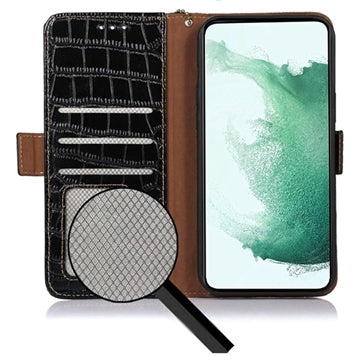 Crocodile Series Sony Xperia 5 IV Læderpung med RFID - Sort