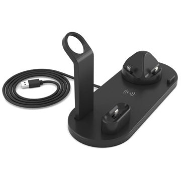 Docking Station med QI Trådløs Oplader UD15 - Sort