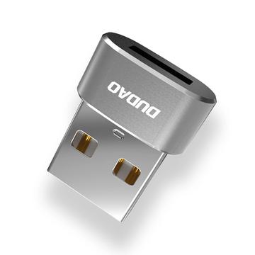 Dudao USB-adapter - USB-C hun/USB-A han - sort