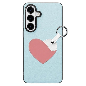 Samsung Galaxy S26 Dux Ducis Luvy cover med fingerring/håndrem - himmelblå / hjerte