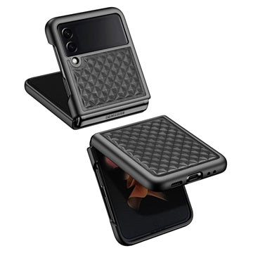Dux Ducis Venice Samsung Galaxy Z Flip3 5G Læderbeklædt Cover - Sort