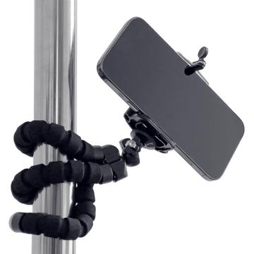 Elastisk stativ til telefon og selfie-kamera - sort