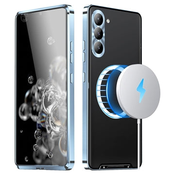 Galvaniseret Magnetisk Samsung Galaxy S23 5G Hybrid Cover - Blå