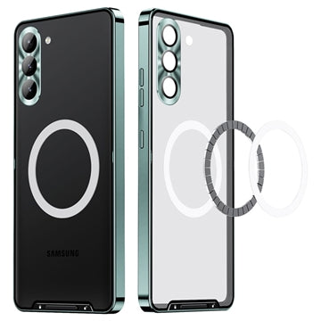 Galvaniseret Magnetisk Samsung Galaxy S23 5G Hybrid Cover - Grøn