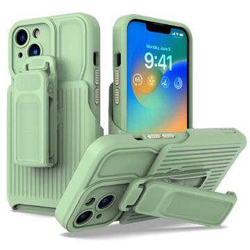 Explorer Series iPhone 14 Plus Hybrid Cover med Bælteklip - Lysegrøn