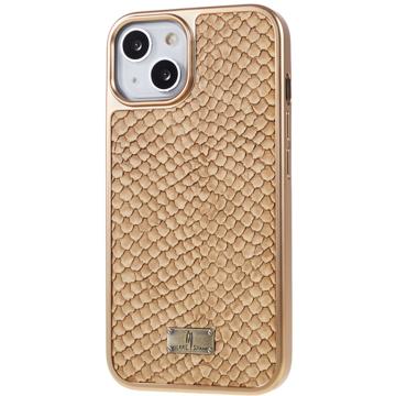 Fierre Shann Galvaniseret iPhone 14 Plus Belagt Cover - Slangeskind - Lysebrun
