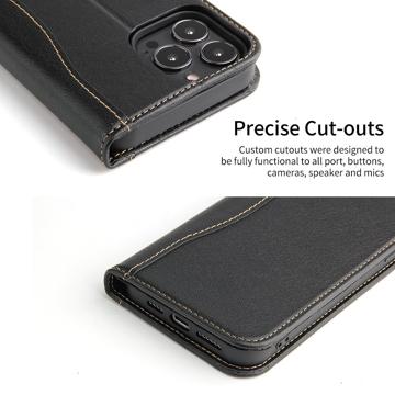 Fierre Shann iPhone 14 Pro Læderpung - Sort