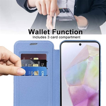 Samsung Galaxy A35 Flip cover med kortholder - MagSafe-kompatibel - Blå