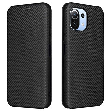 Xiaomi Mi 11 Lite 5G Flip Cover - Kulfiber - Sort