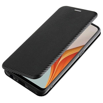 OnePlus Nord N100 Flip Cover - Karbonfiber - Sort