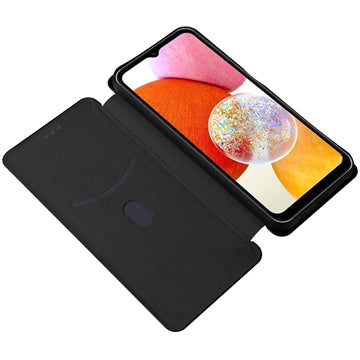Samsung Galaxy A14/A14 5G Flip Cover - Karbonfiber - Sort