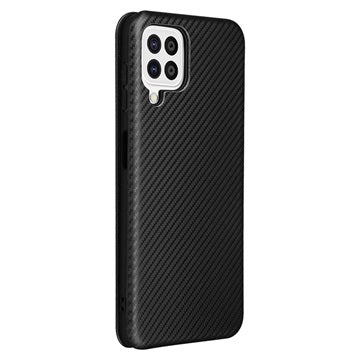 Samsung Galaxy A22 4G Flip Cover - Karbonfiber - Sort