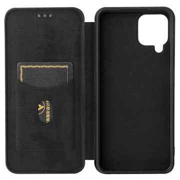 Samsung Galaxy A22 4G Flip Cover - Karbonfiber - Sort