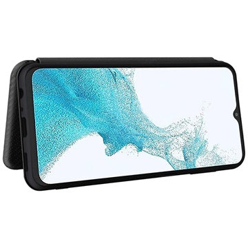 Samsung Galaxy A23 Flip Cover - Karbonfiber - Sort