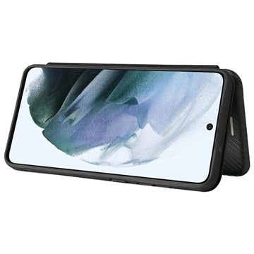 Samsung Galaxy S21 FE 5G Flip Cover - Karbonfiber - Sort