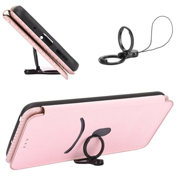 Sony Xperia 10 V Flip Cover - Karbonfiber - Rødguld