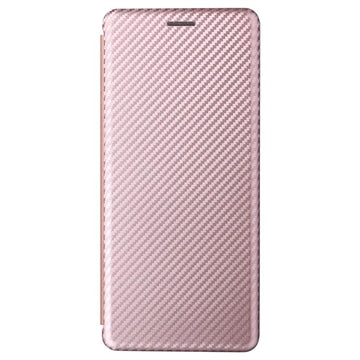 Sony Xperia 10 V Flip Cover - Karbonfiber - Rødguld