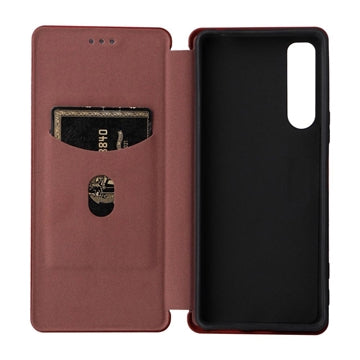 Sony Xperia 5 IV Flip Cover - Karbonfiber - Brun