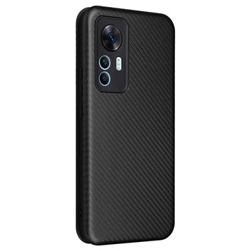 Xiaomi 12T/12T Pro Flip Cover - Karbonfiber - Sort