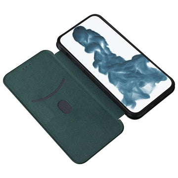 iPhone 14 Pro Flip Cover - Karbonfiber - Grøn