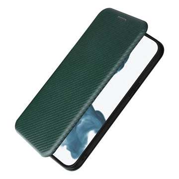 iPhone 14 Pro Flip Cover - Karbonfiber - Grøn