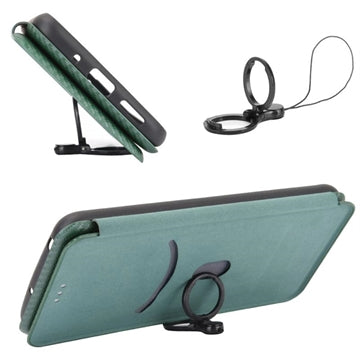 iPhone 14 Pro Flip Cover - Karbonfiber - Grøn