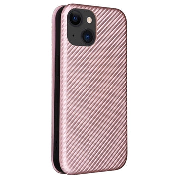 iPhone 15 Flip Cover - Karbonfiber - Rødguld