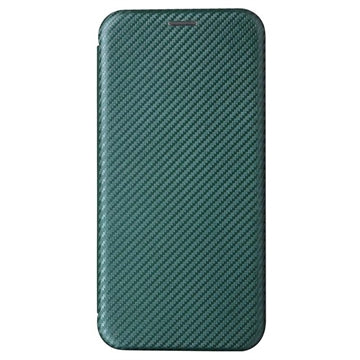 iPhone 15 Pro Max Flip Cover - Karbonfiber - Grøn