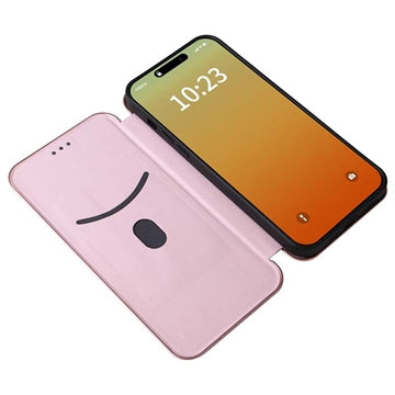 iPhone 15 Pro Max Flip Cover - Karbonfiber - Rødguld