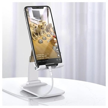 Sammenfoldelig Gravity Bordholder til Smartphone/Tablet - Hvid