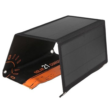 Foldbar Solcelleoplader med to USB-porte - 21W