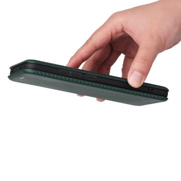 Nokia X30 Flip Cover med Kortholder - Karbonfiber - Grøn