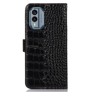 Crocodile Nokia X30 Læderpung med RFID - Sort