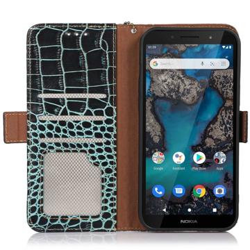 Crocodile Nokia X30 Læderpung med RFID - Grøn