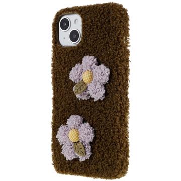 Fluffy Flower Serie iPhone 14 Plus TPU Cover - Brun