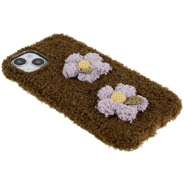 Fluffy Flower Serie iPhone 14 Plus TPU Cover - Brun