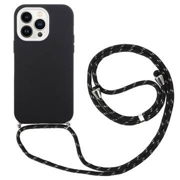 iPhone 14 Pro 360 Hybrid Cover med Nøglesnor - Sort