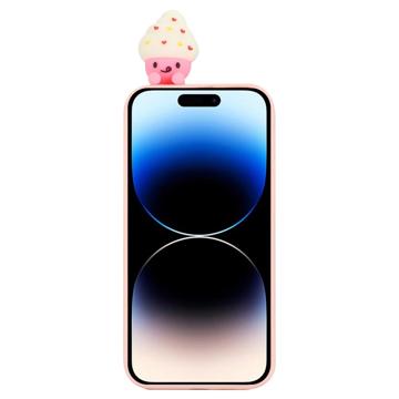 3D Cartoon iPhone 14 Pro TPU Cover - Flødeis