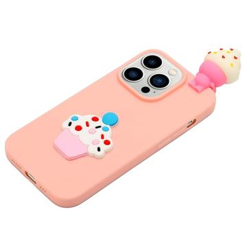 3D Cartoon iPhone 14 Pro TPU Cover - Flødeis