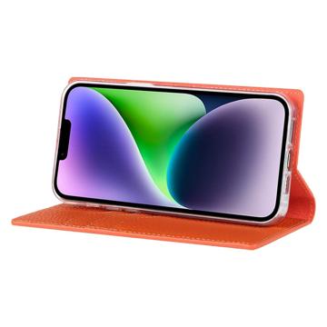 iPhone 14 Læderpung Cover med RFID - Orange