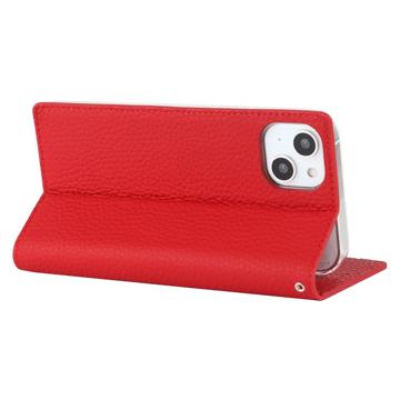 iPhone 14 Læderpung Cover med RFID - Rød