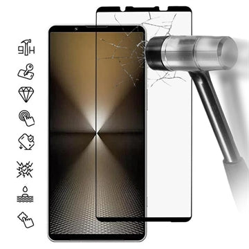 Sony Xperia 1 VI Skærmbeskyttelse Hærdet Glas - 9H - Full Fit - Sort Kant
