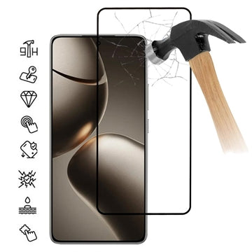 Xiaomi 15T/15T Pro Skærmbeskyttelse Hærdet Glas - Full Fit - 9H - Sort kant