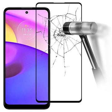 Full Cover Motorola Moto E30/E40 Hærdet Glas - 9H, 0.3mm - Sort