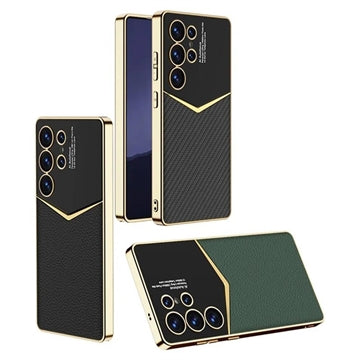Samsung Galaxy S25 Ultra GKK Elektropletteret Hybrid Cover - Sort