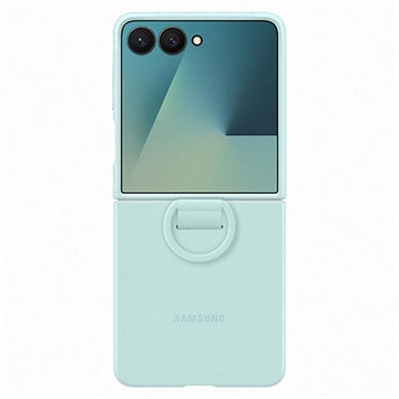 Samsung Galaxy Z Flip7 Silikone Cover med Ring EF-PF766TMEGWW - Lys cyan