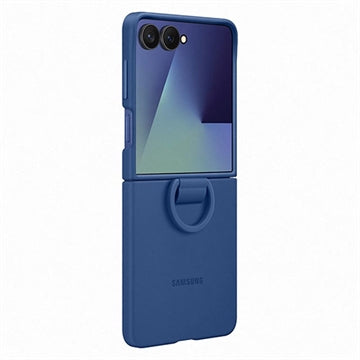 Samsung Galaxy Z Flip7 Silikone Cover med Ring EF-PF766TNEGWW - Blå